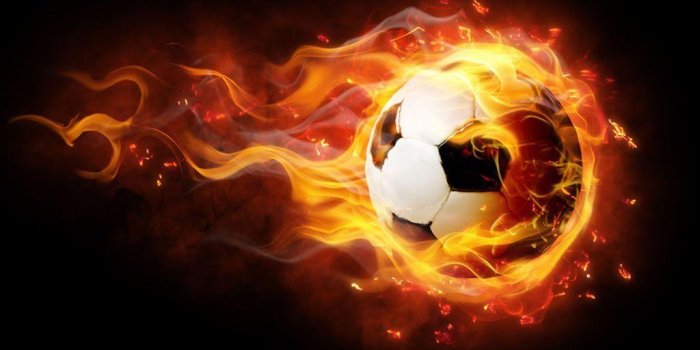 1024x768 Soccer Ball Flames Wallpapers