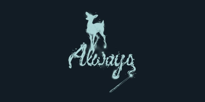 1366x768 Always Text Wallpaper, Minimalism, Deer, Simple Background, Harry Potter -  Wallpaperforu