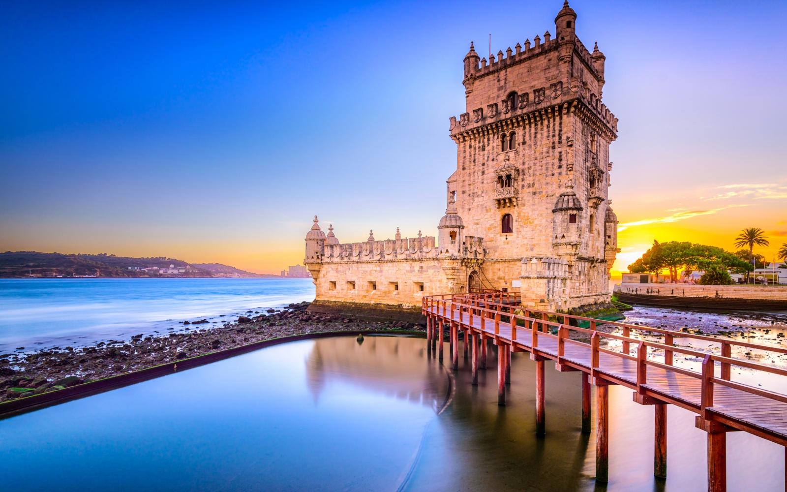 2560x1600 Wallpaper 4k tower, bridge, belem, lisbon, portugal 4k Wallpaper
