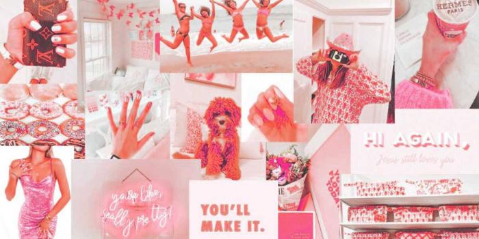 1200x671 Download Aesthetic Preppy Pink Collage Wallpaper | Wallpapers.com
