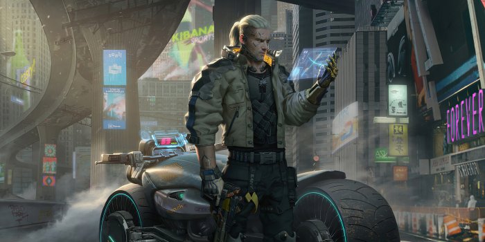 3840x2160 Wallpaper 4k Witcher in Cyberpunk 2077 Wallpaper