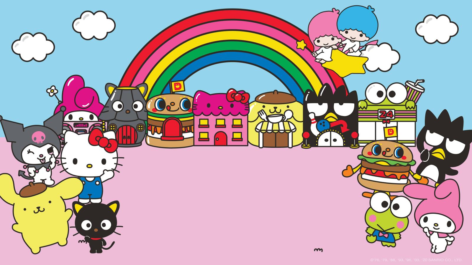 8000x4500 Download Kuromi And Friends Under The Rainbow Wallpaper | Wallpapers.com