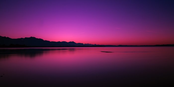 2560x1080 Sunset Wallpaper 4K, Lake, Dusk, Purple sky, Nature, #329