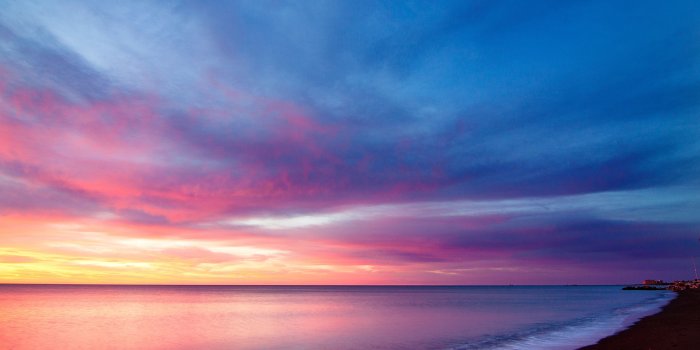 3840x2160 367613 Sea Line Purple Sky 4k - Rare Gallery HD Wallpapers