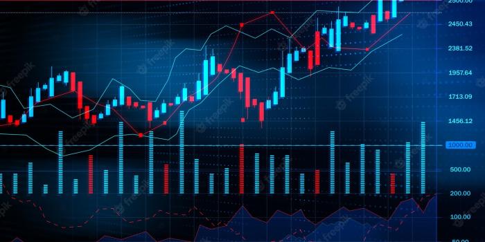 2000x1333 Premium Photo | Creative glowing candlestick forex chart on dark wallpaper  finance growth and trade concept 3d rendering