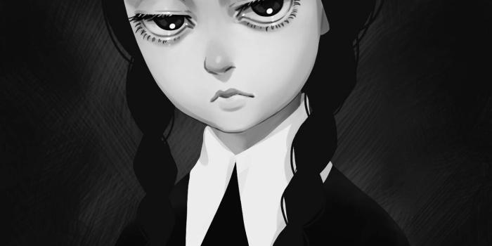 1362x1920 Download The Addams Family Wednesday Portrait Wallpaper | Wallpapers.com