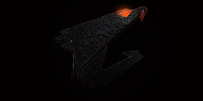 3840x2160 Wallpaper ID: 103195 / Gigabyte, Aorus, logo, PC gaming, technology, simple  background, black, dark, black background, orange free download