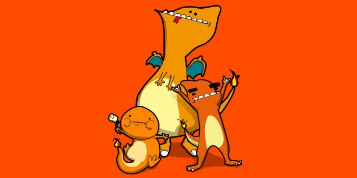 1332x850 Wallpaper orange, fire, flame, caricature, fire, orange, pokemon,  marshmallows, Charmander, Charmeleon, Charizard, Charizard, Charmander,  marshmallow, Charmeleon images for desktop, section минимализм - download