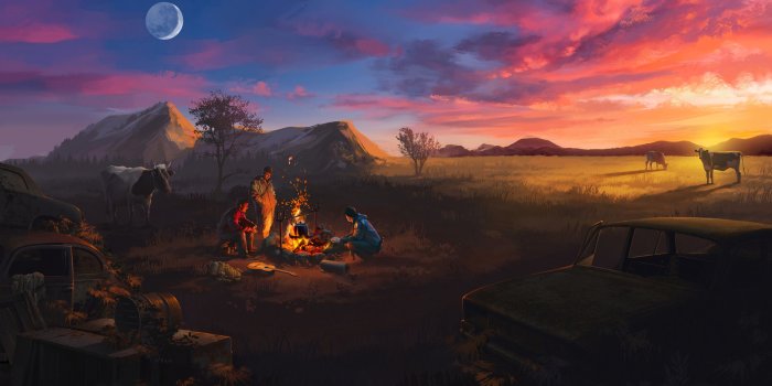 1920x1080 4K Wallpaper for PC - Camping in the farm