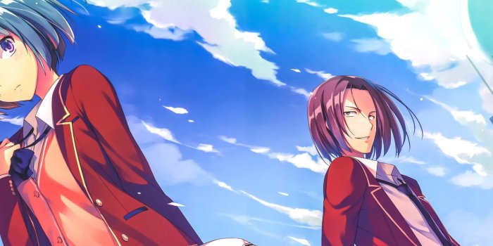 1332x850 Wallpaper the sky, girl, guy, Youkoso Jitsuryoku Shijou Shugi no Kyoushitsu  e, Welcome To The Class Of The Elite images for desktop, section сёнэн -  download
