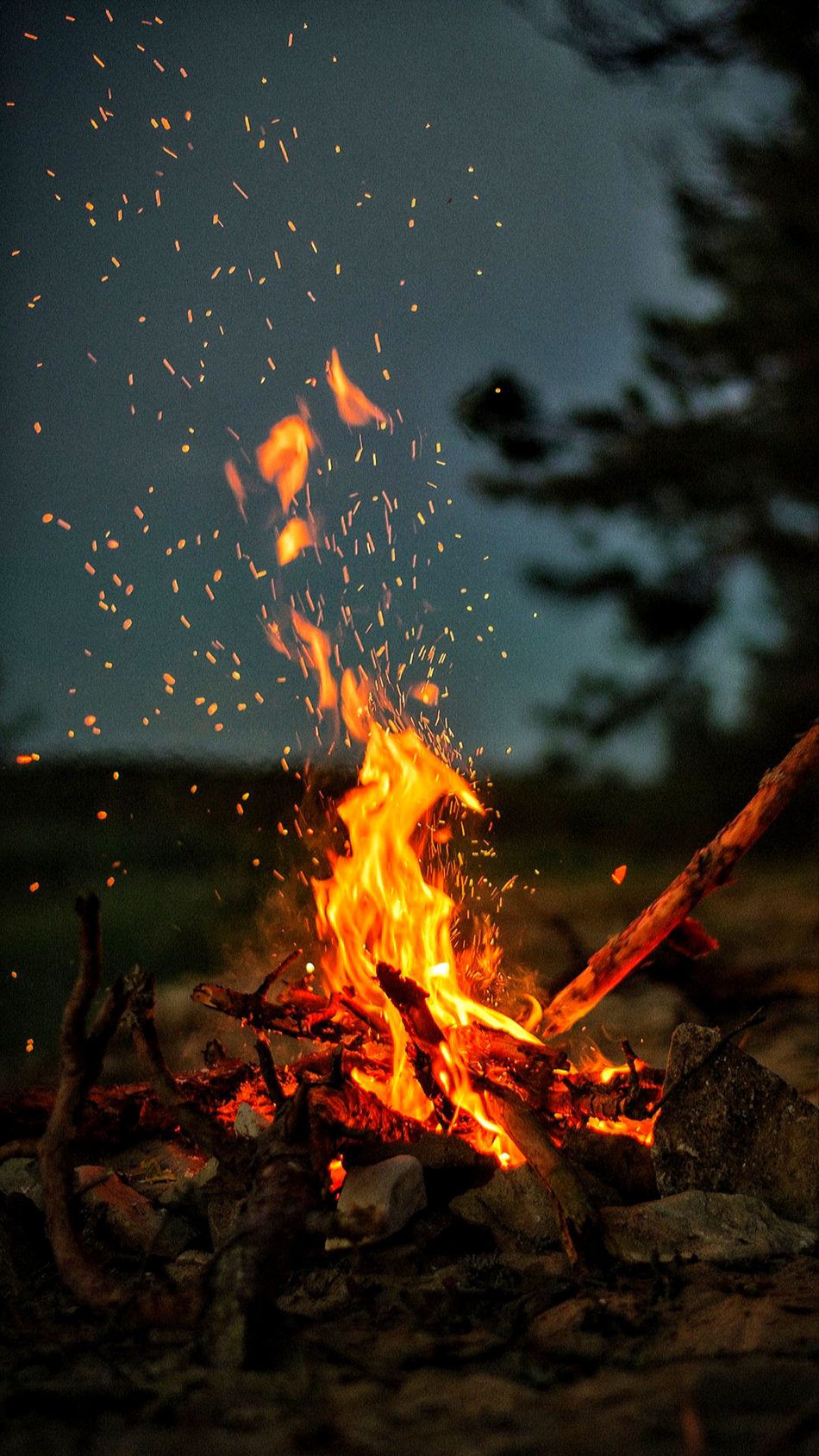 950x1689 Fire Flames Night Sky 4K Ultra HD Mobile Wallpaper | Camping wallpaper,  Wallpaper iphone love, Wallpaper images hd