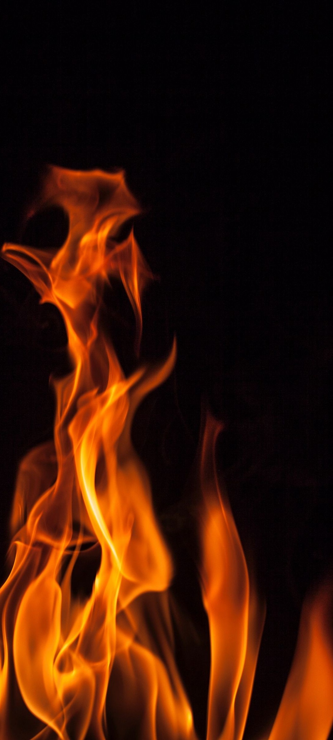1080x2400 Fire in Black Wallpaper