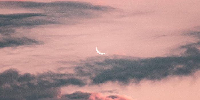 1874x2811 Download Aesthetic Crescent Moon In Pink Sky Wallpaper | Wallpapers.com