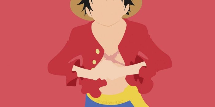 1280x2120 Download One Piece Phone Minimalist Luffy On Red Wallpaper | Wallpapers.com