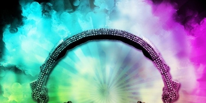 768x1024 768x1024 Headphones Music, rainbows Ipad wallpaper