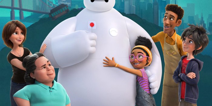 2048x1536 Poster of Big Hero 6 animated movie protagonist Baymax and animated actor  characters 2K wallpaper download