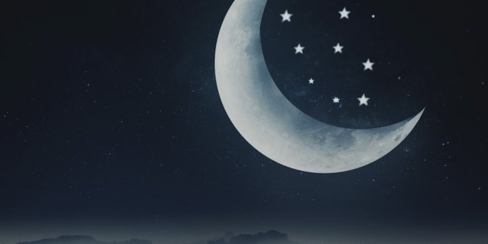 1536x2048 Half moon Wallpaper 4K, Stars, Mountains, Night, Nature, #407