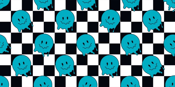 1920x1920 Funny smile dope faces seamless pattern. psychedelic surreal techno melt  smile background. Trippy smiley faces, techno, melting smile face cartoon  background wallpaper concept art. Y2K aesthetic 8770275 Vector Art at  Vecteezy