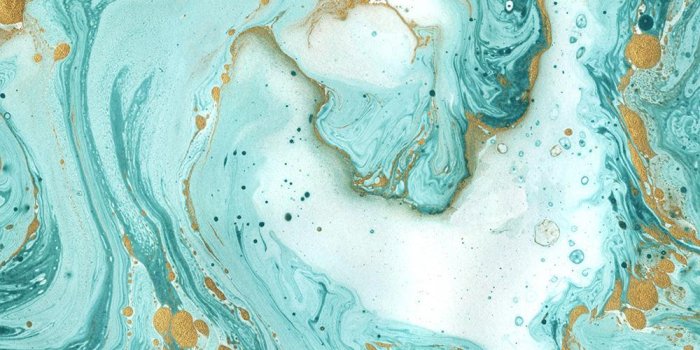 1000x1000 Custom Painted Marble Wallpaper Mural Teal and Gold M9253 – Walls Republic  US