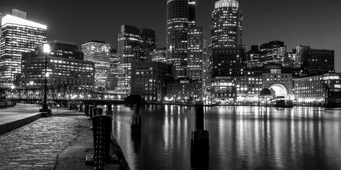 2880x1080 Boston night 2K wallpaper download