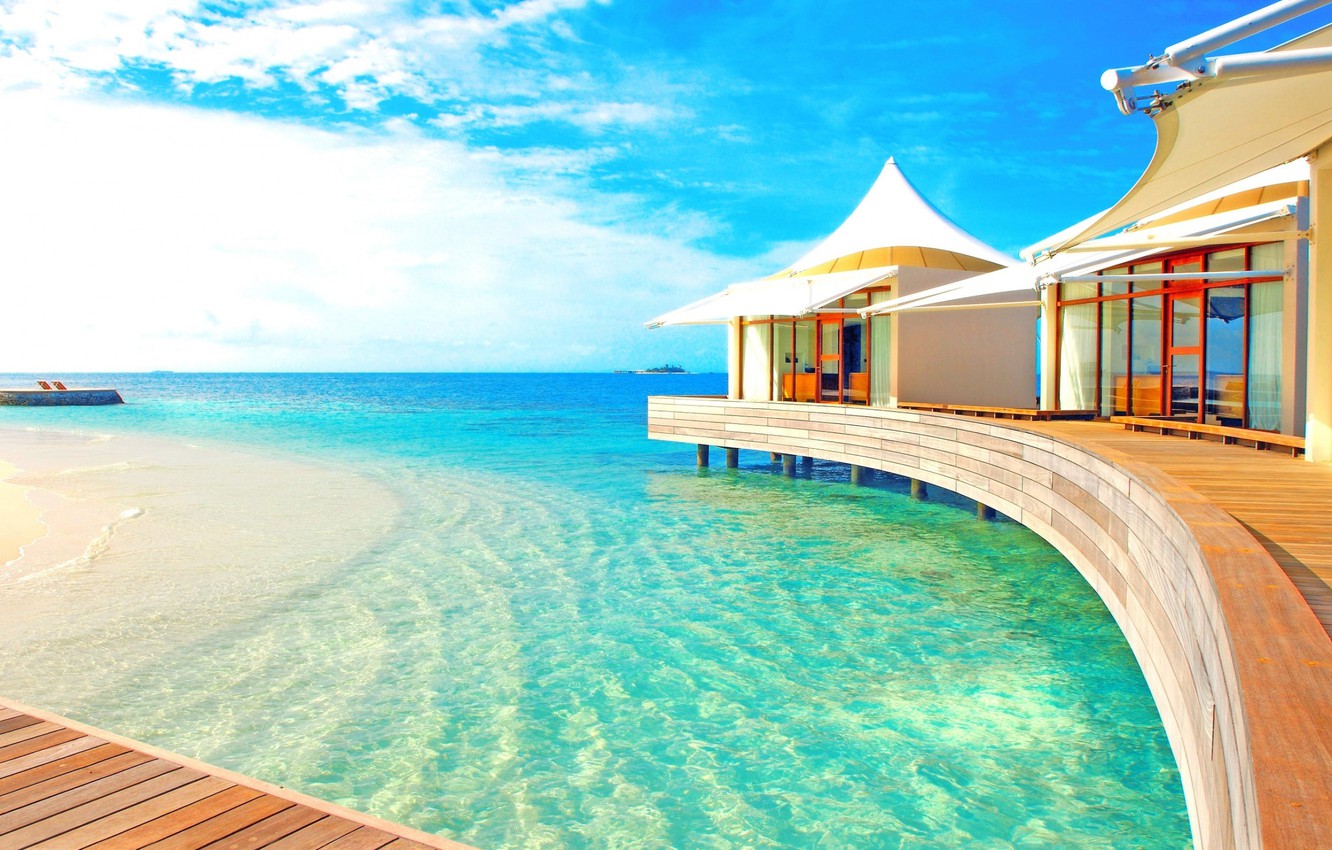 1332x850 Wallpaper beach, water, resort, Bali images for desktop, section интерьер -  download