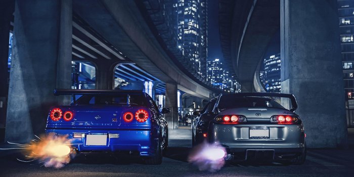 3554x1999 Toyota supra mk4 nissan skyline gt-r r34 4K wallpaper download