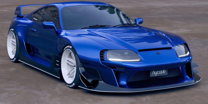 2560x1440 Blue toyota supra mk4 with bady kit applied 4K wallpaper download