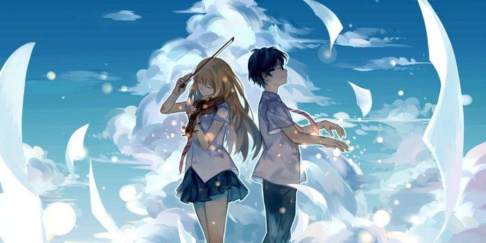 1920x1080 Download Anime Love Kousei & Kaori Wallpaper | Wallpapers.com