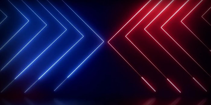 1920x1080 Red and Blue Neon Lines / Abstract Background - Live Desktop Wallpapers