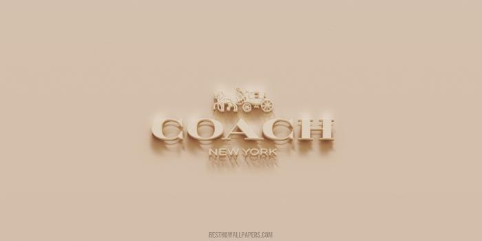 2560x1600 Download wallpapers Coach logo, brown plaster background, Coach 3d logo,  brands, Coach emblem, 3d art, Coach for desktop with resolution 2560x1600.  High Quality HD pictures wallpapers