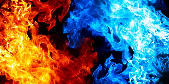 3840x2160 Red And Blue Fire Wallpapers and Backgrounds 4K, HD, Dual Screen