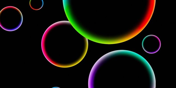 1080x2400 Neon Bubbles Black Phone – Wallpaper - Chill-out Wallpapers