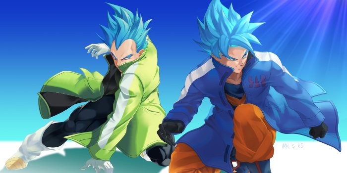 4322x3069 Goku and Vegeta SSJ Blue by ksuke