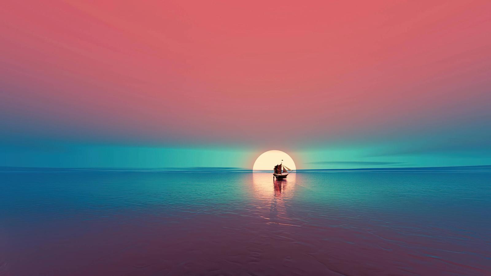 3840x2160 Boat Relax Minimal Sunset 4k, HD Artist, 4k Wallpapers, Images, Backgrounds,  Photos and Pictures