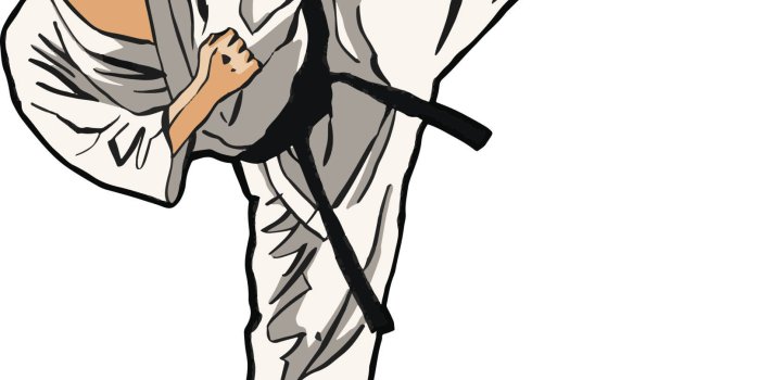 1618x1920 Download Karate Cartoon Man Kick Wallpaper | Wallpapers.com
