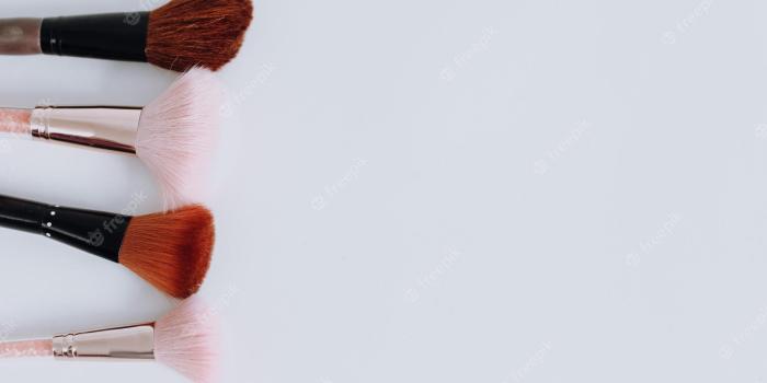 2000x1333 Premium Photo | Various makeup brushes arranged over white background with  copy space cute girly wallpaper