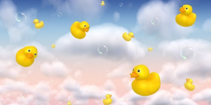 1920x1080 Floating rubber ducks and bubbles HD Wallpaper 1920×1080