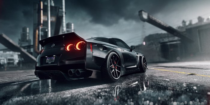 1920x1080 Wallpaper ID: 136032 / car, vehicle, black cars, Nissan, Nissan GT-R R35  free download