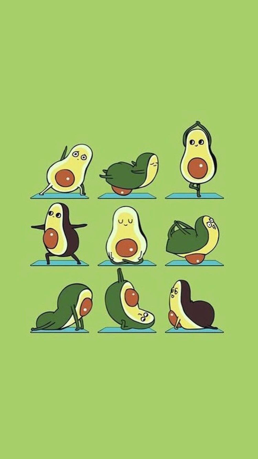 1080x1920 Download Cute Avocado Exercises Wallpaper | Wallpapers.com
