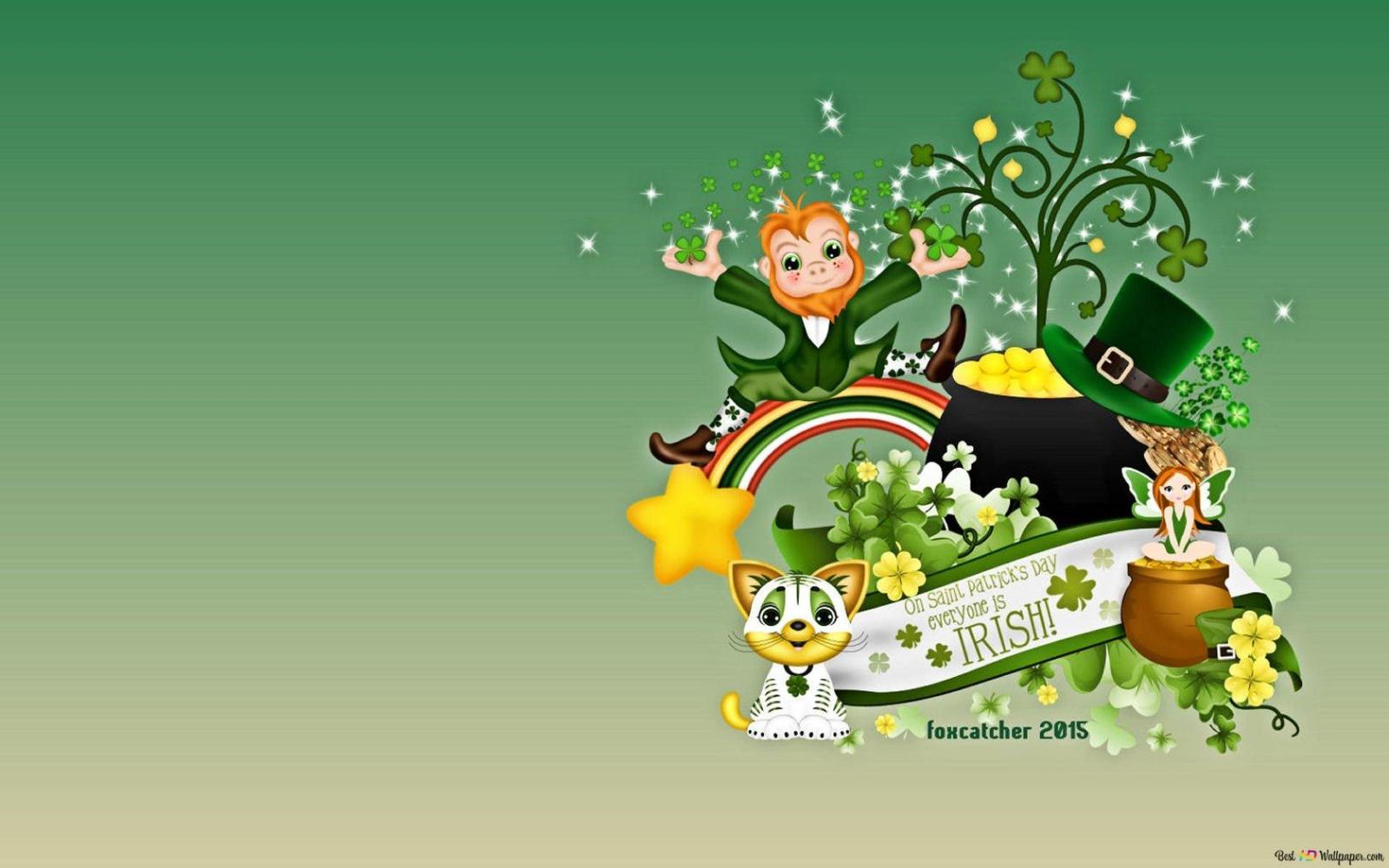 1680x1050 Green on the background of saint Patrick's day HD wallpaper download