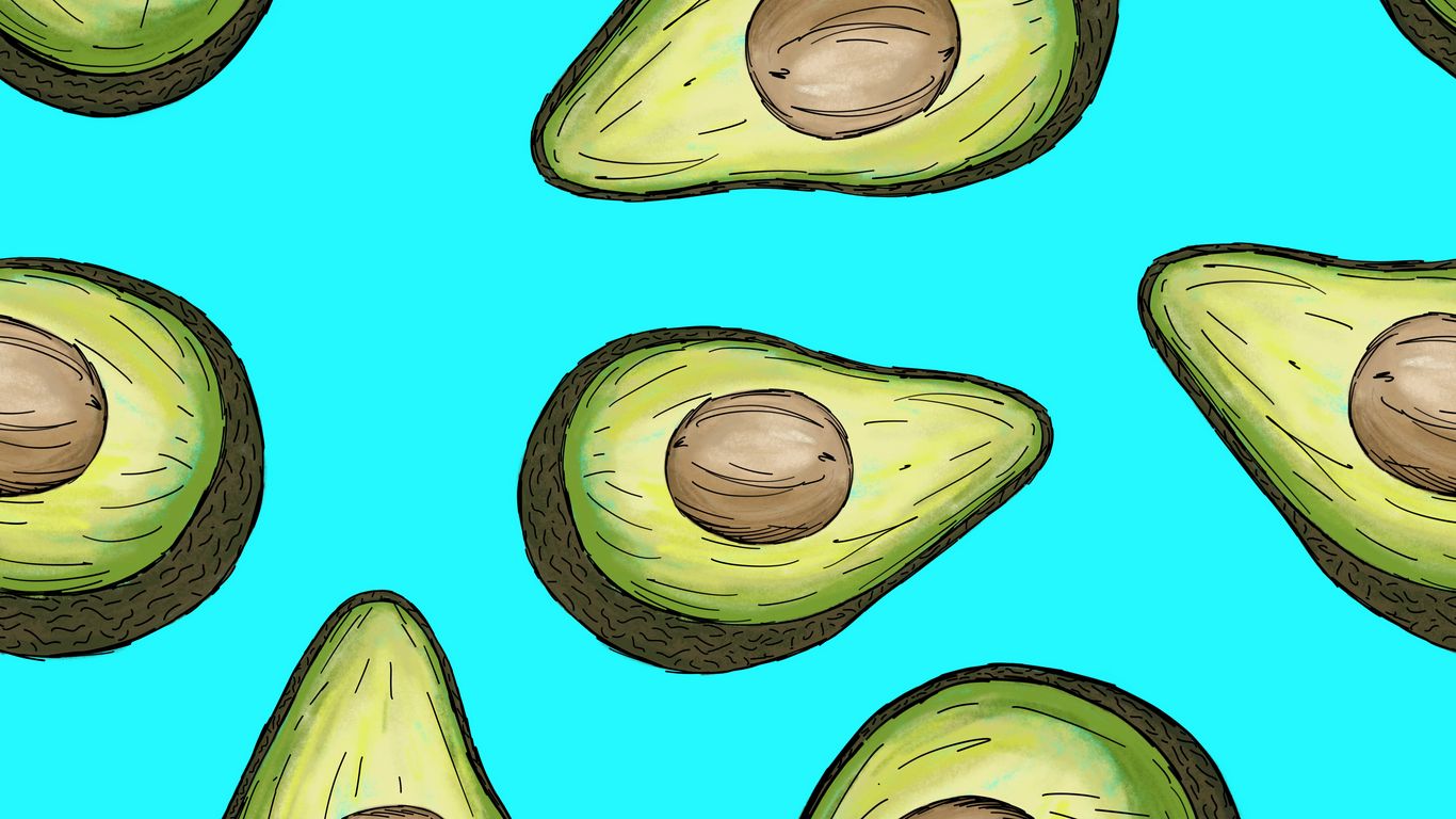 1366x768 Download wallpaper 1366x768 avocado, art, fruit tablet, laptop hd background