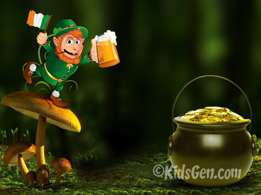1024x768 St. Patrick's Day Wallpapers for Kids