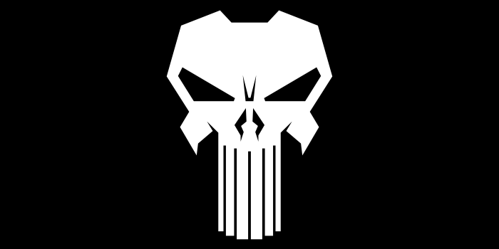 7680x4320 The Punisher logo Wallpaper 4K, Black background, Black/Dark, #9261