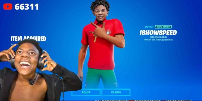 1600x900 YouTuber tricks iShowSpeed into believing he got his own Fortnite skin