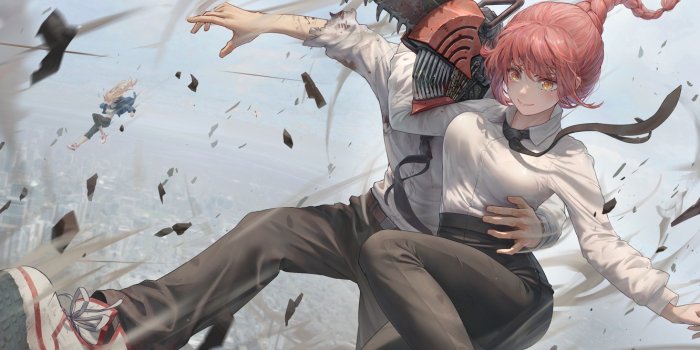 1332x850 Wallpaper girls, the demon, guy, Power, Chainsaw Man, Denji, Makima images  for desktop, section арт - download