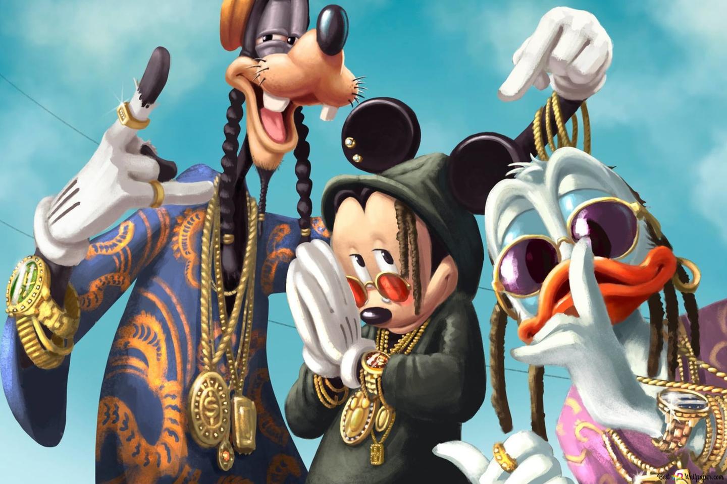 1440x960 Disney, donald duck, goofy, mickey mouse 2K wallpaper download