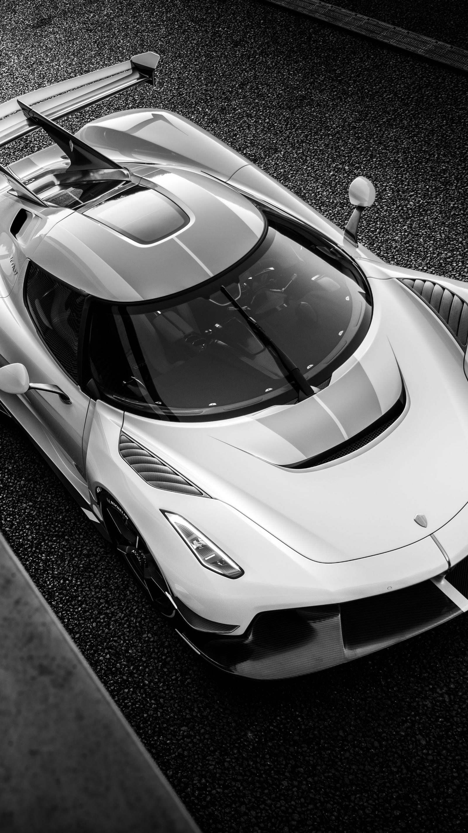 2160x3840 Koenigsegg Jesko Prototype 2019 Black & White 4K Ultra HD Mobile Wallpaper