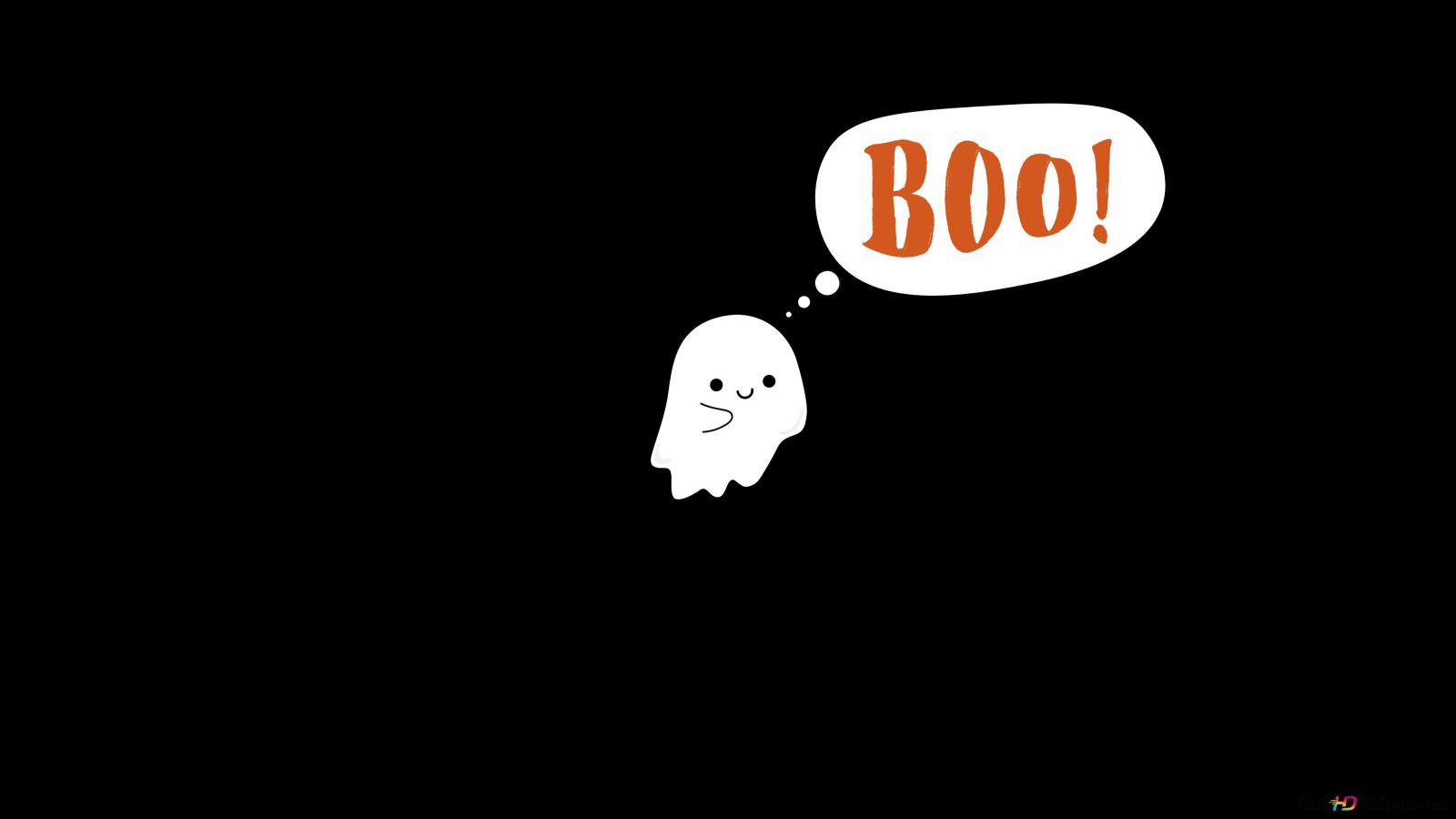 3840x2160 Halloween - Ghost Boo, Minimalist 4K wallpaper download