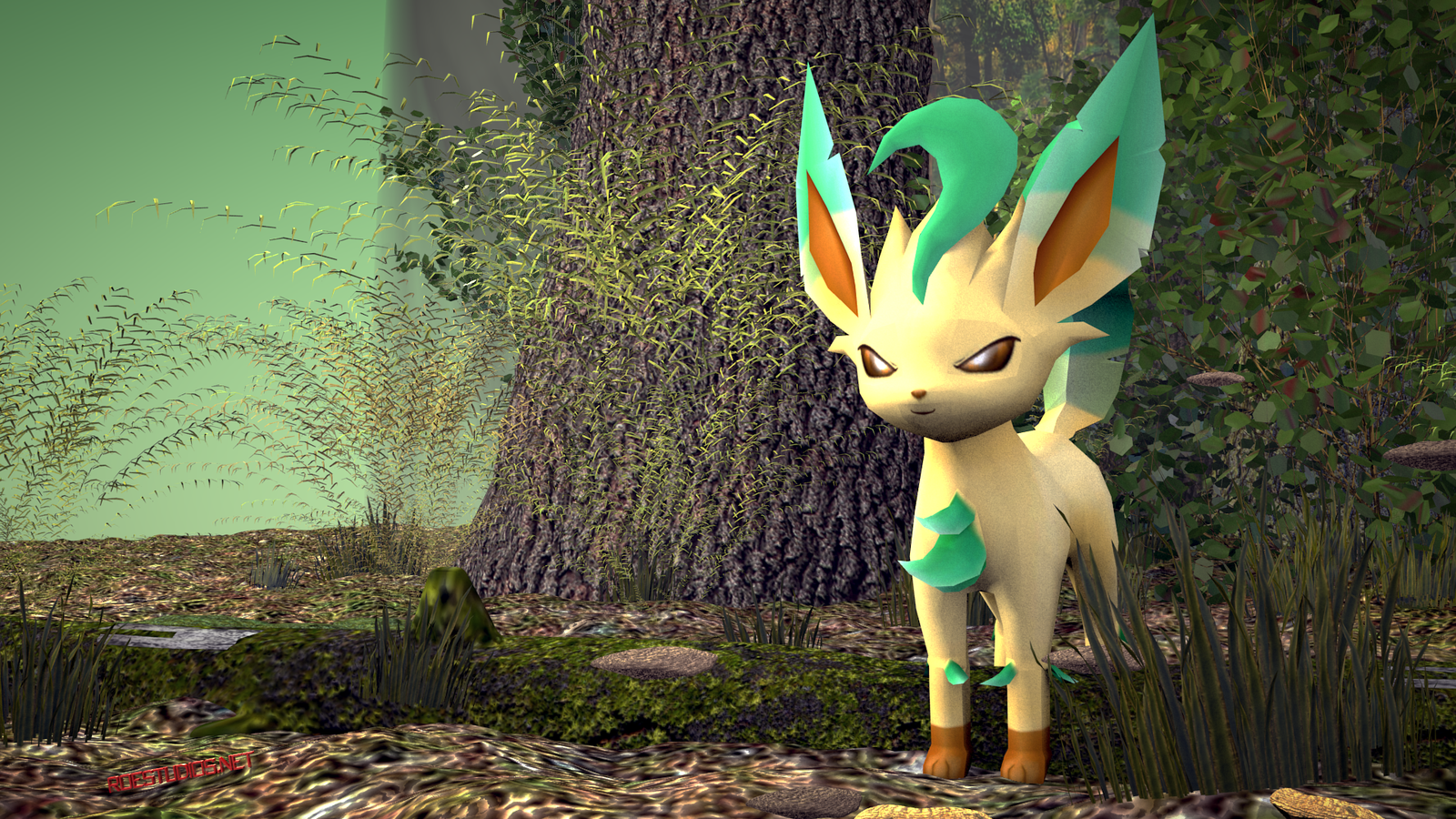 1600x900 Free download Leafeon in the Forest [3D MODEL] by TheModerator on  [1600x900] for your Desktop, Mobile & Tablet | Explore 76+ Leafeon Wallpaper  |