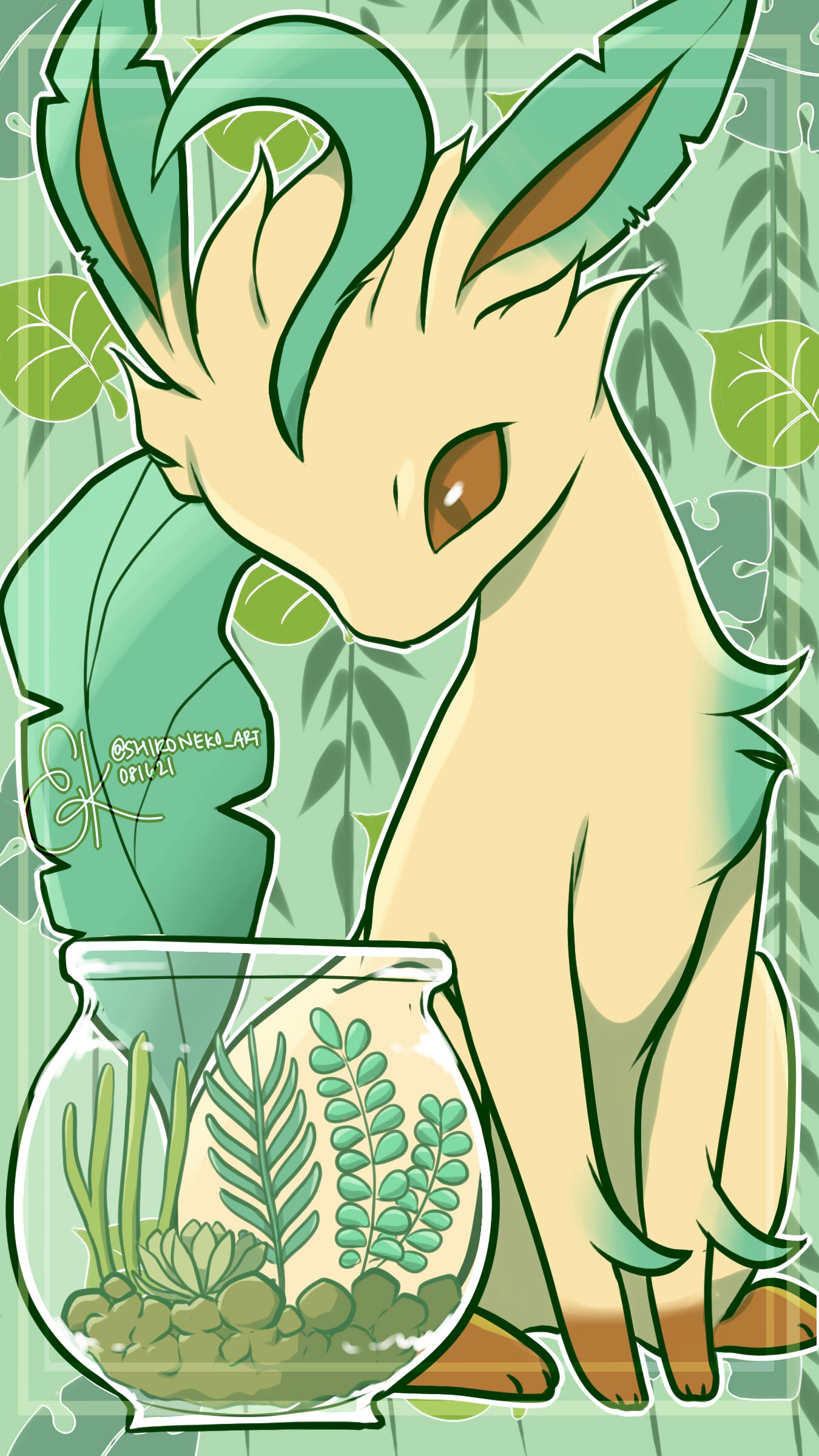 1350x2400 oc] leafeon! : r/pokemon
